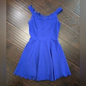 Altar'd State Womens Blue Scalloped Tank Dress Small